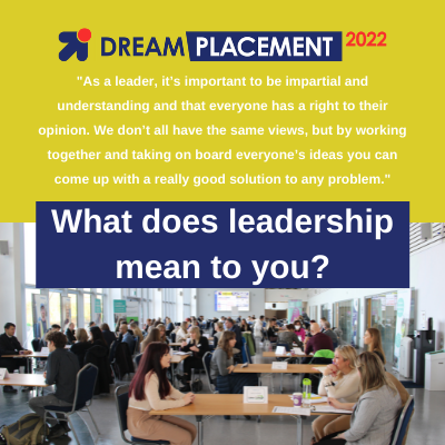 CentreforLP's tweet photo. What does leadership mean to you?

We asked our Dream Placement 2022 students what leadership means to them and they have responded with some amazing points to share. 

#leadership #cforlp #dreamplacement2022 #placement #leadershipskills https://t.co/o0fwtq3pOq