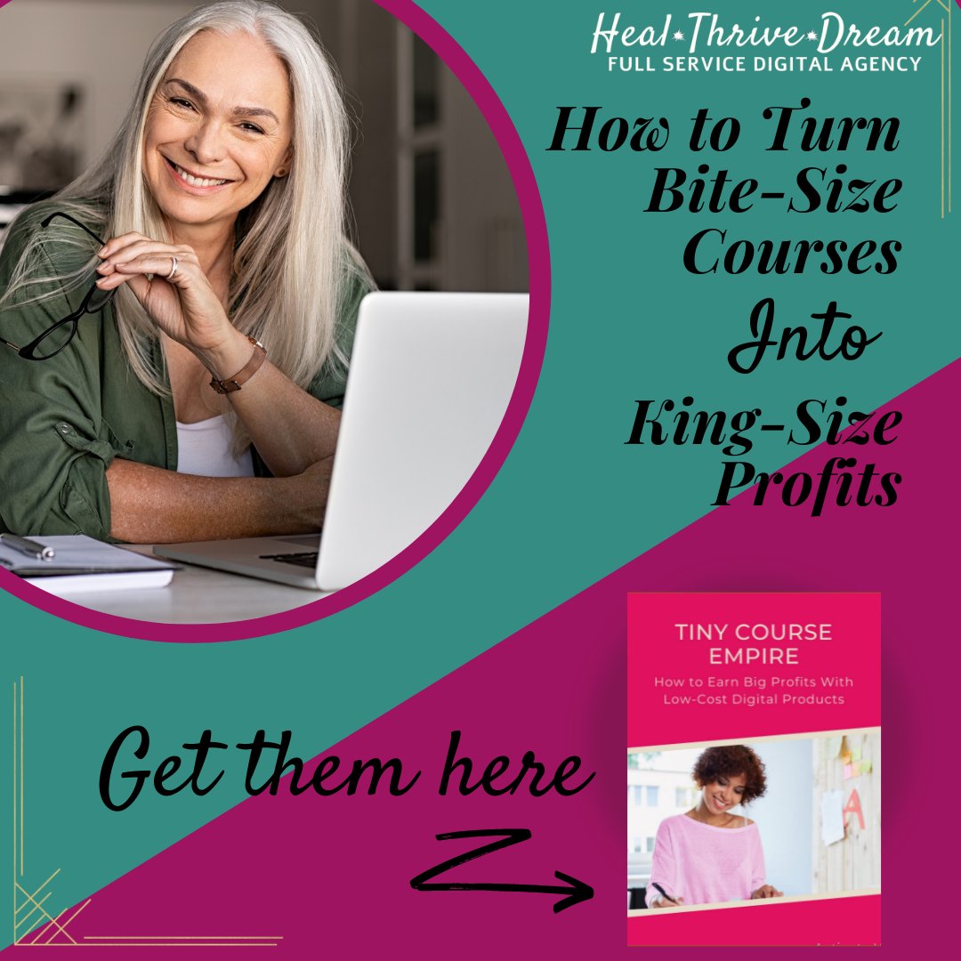 heal_digital's tweet image. If you've struggled to create and launch a big signature course in the past, you're definitely going to want to get your hands on 𝗧𝗶𝗻𝘆 𝗖𝗼𝘂𝗿𝘀𝗲 𝗘𝗺𝗽𝗶𝗿𝗲.
Register here today: cindybidar.com/order/aff/go/k…
#tinycourse #CindyBidar #smallbusiness #success #sale