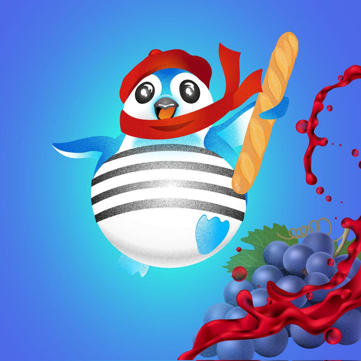 Guess where the 3 team members are from ... 🐧
Come on we'll give you a Clue 🥐🥖

#NFTs #nftart