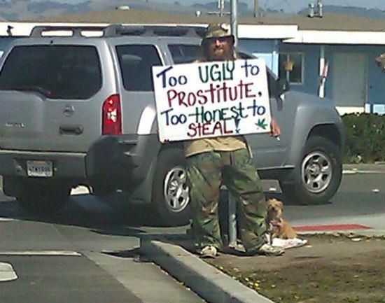 Let's get this homeless guy a makeover and a job. lol 
#Resources #Donation #HomelessHumor #EdensShift.org