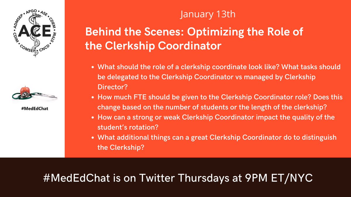 Don't forget to join #MedEdChat tonight at 9PM ET/NYC!  Great topic to recognize unsung heroes of clinical #meded