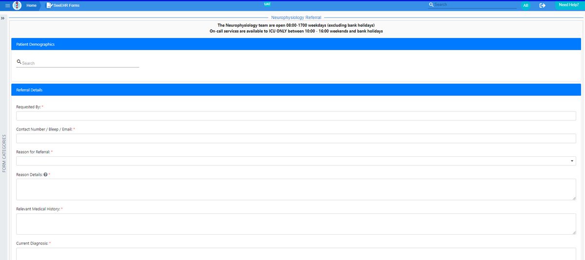 📢#SeeEHR #eForms We welcome Neurophysiology to our forms family!! From today all Neurophysiology referrals can be completed in #SeeEHR 

#DevelopmentLegends #Agile #ReleaseNotes #SoftwareDevelopment #SoftDevs #DigitalTransformation <a href="/UHP_NHS/">University Hospitals Plymouth NHS Trust</a> <a href="/UHP_IMT/">University Hospitals Plymouth NHS Trust D&I Dept</a>