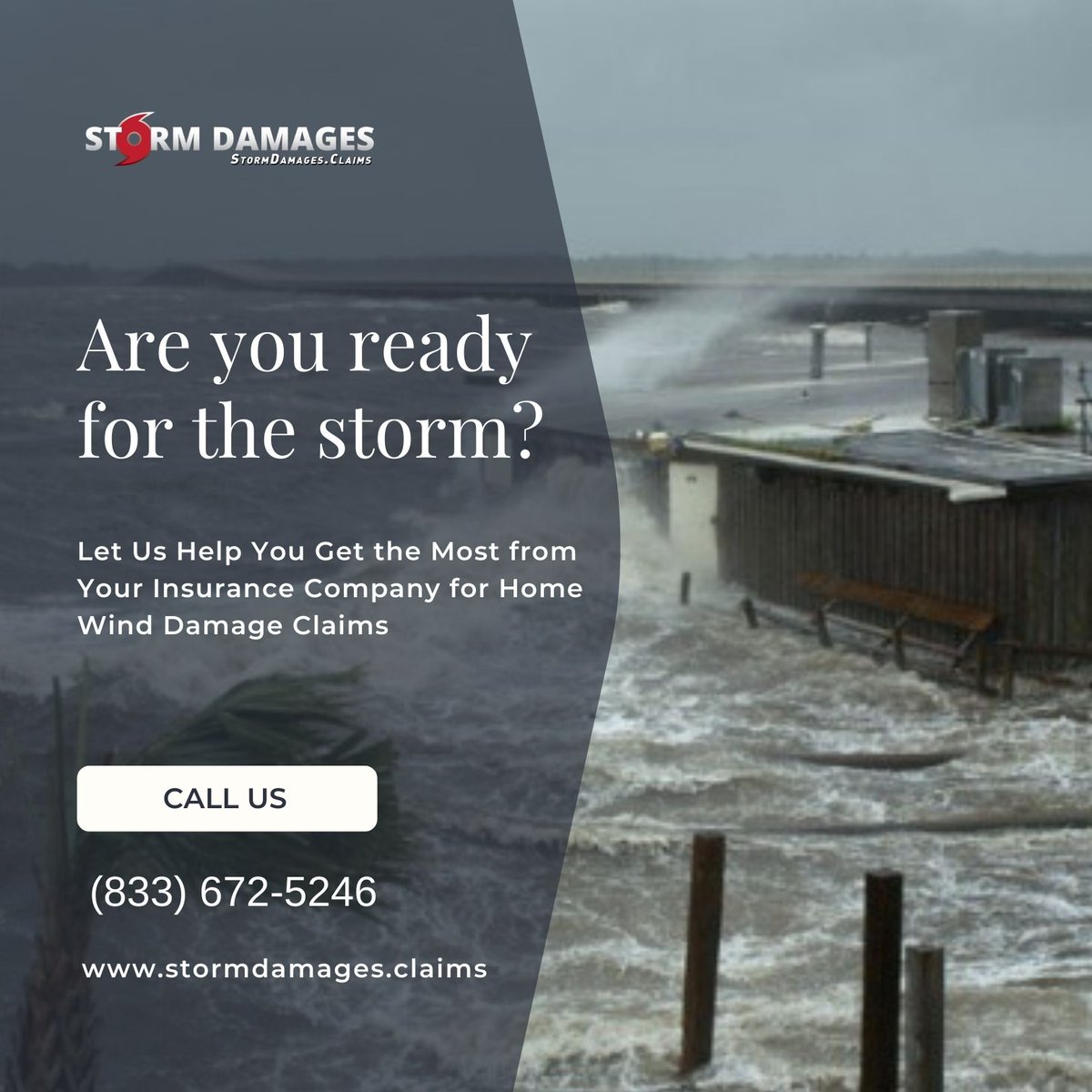 Are you ready for the storm? Let Us Help You Get the Most from Your Insurance Company for Home Wind Damage Claims #stormdamages #insuranceloss #securetheproperty #lawyer #hurricanedamage #Insuranceclaims #FireDamage #FloodDamage #WaterDamage #WindDamage #tornadoes #floods