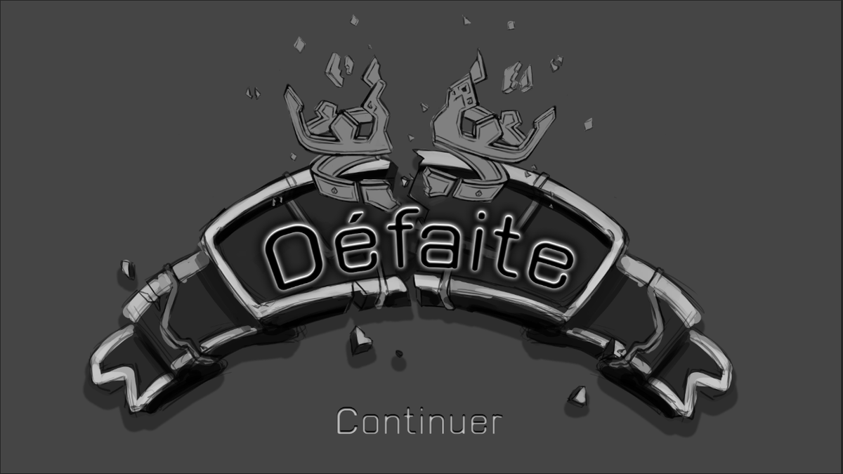 DeckDefense's tweet photo. Test d'UI victoire et défaite 

#conceptart #UI #gameart https://t.co/mcYa5z7cM6