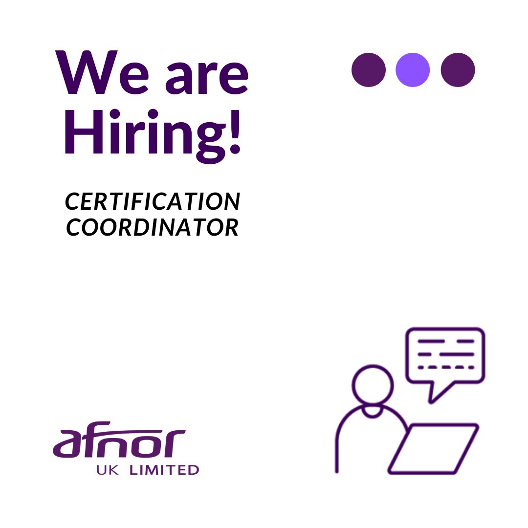 AfnorUk's tweet photo. AFNOR UK is hiring a Certification Coordinator👨‍💼

🕵If you think you that's something you might be interested in, do not hesitate to apply today📝!

https://t.co/jaiNVK4hjP

#CertificationCoordinator #jobalert #jobadvert #hiring #hiringimmediately #hiringnow #AfnorUK #opportunity https://t.co/C50s83ENu5