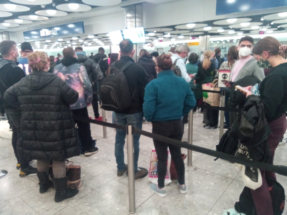 Gabrielle Patrick (@gabistweeting) on Twitter photo Y <a href="/HeathrowAirport/">Heathrow Airport</a> <a href="/UKBorder/">UK Border Force</a> no officers on duty but 400 ppl waiting? At least hav some process for older ppl to sit? 2 hour line, lady in front of me just had surgery & told to just wait. #Heathrow #notgreat Y <a href="/HeathrowAirport/">Heathrow Airport</a> <a href="/UKBorder/">UK Border Force</a> no officers on duty but 400 ppl waiting? At least hav some process for older ppl to sit? 2 hour line, lady in front of me just had surgery & told to just wait. #Heathrow #notgreat