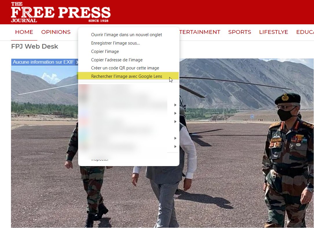 [#IMINT] Tiens ? Sur les dernières versions de Chrome un simple clic droit sur une image permet de lancer la reconnaissance via Google Lens. 

Au passage, l'extension Exif Viewer Classic indique, au survol d'une photo, si elle dispose de données Exif.