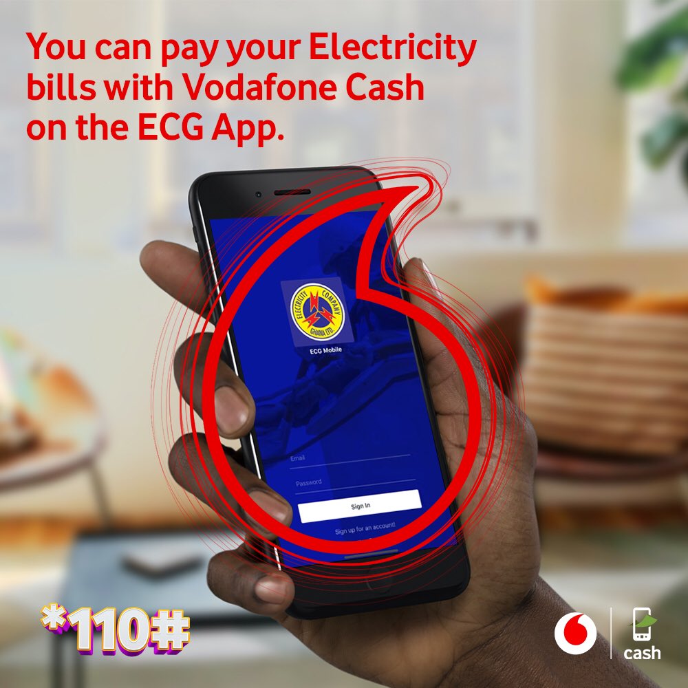TelecelGhana's tweet image. Make your light bill payments with Vodafone Cash and enjoy convenience. Simply log onto the ECG app, follow the prompts and select Vodafone Cash as your mode of payment.