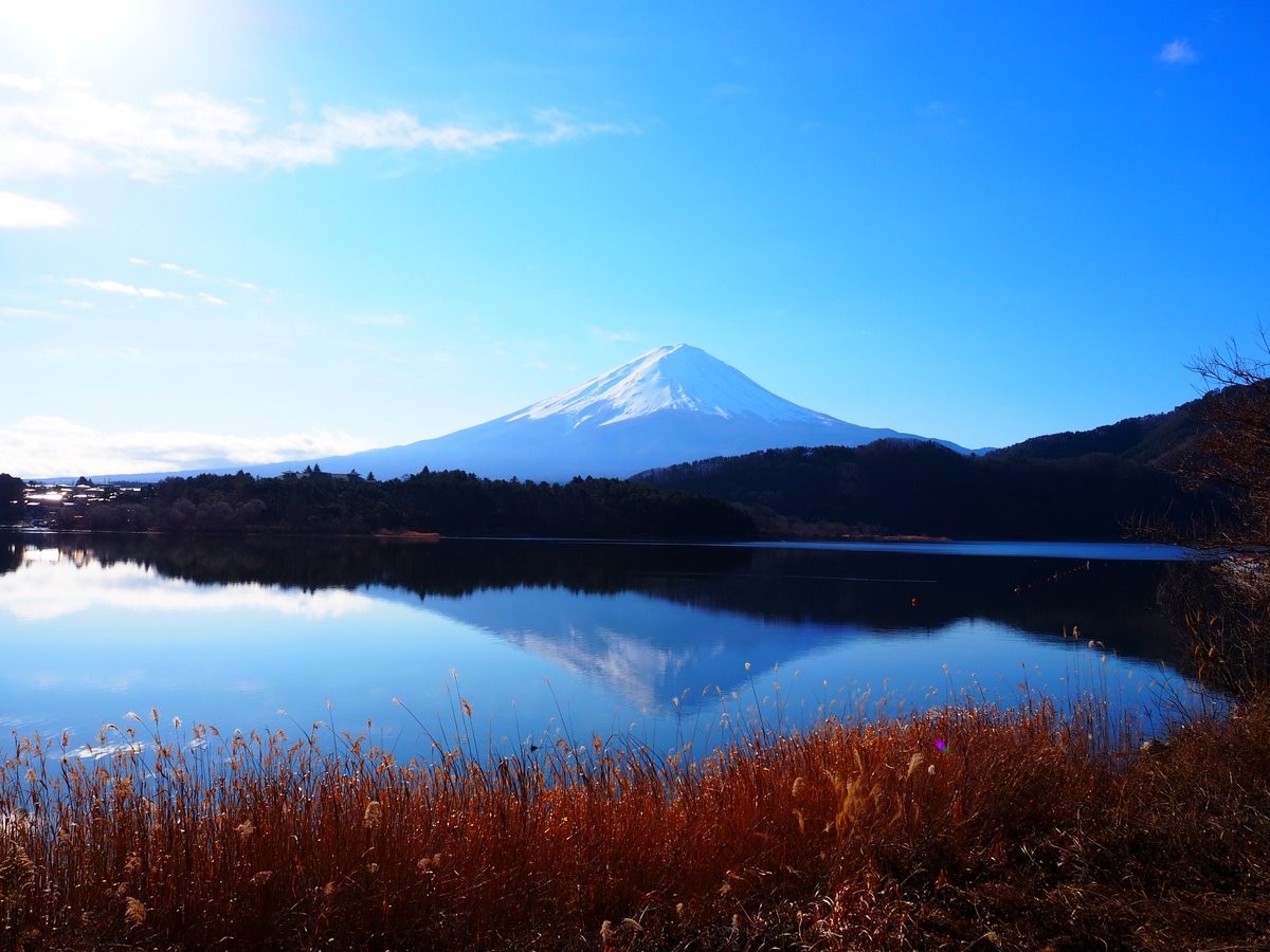 河口湖から🗻 逆さ富士を見ることが出来ました✌️ (富士五湖巡り)