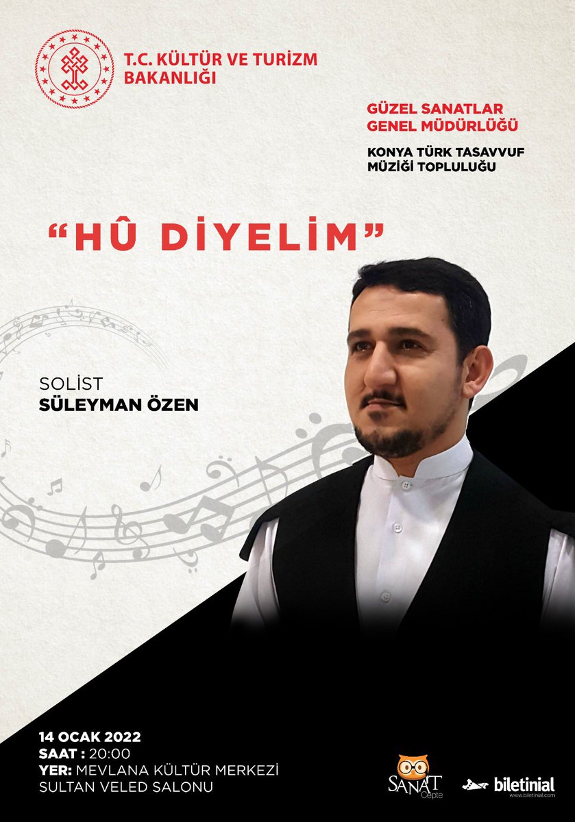konyattmt's tweet photo. Koromuz ses sanatçısı Süleyman Özen'in solist olarak katılacağı tasavvuf müziği konserine davetlisiniz. 

Biletler @biletinial 'da. 

@sanatcepte https://t.co/MikfthqISx