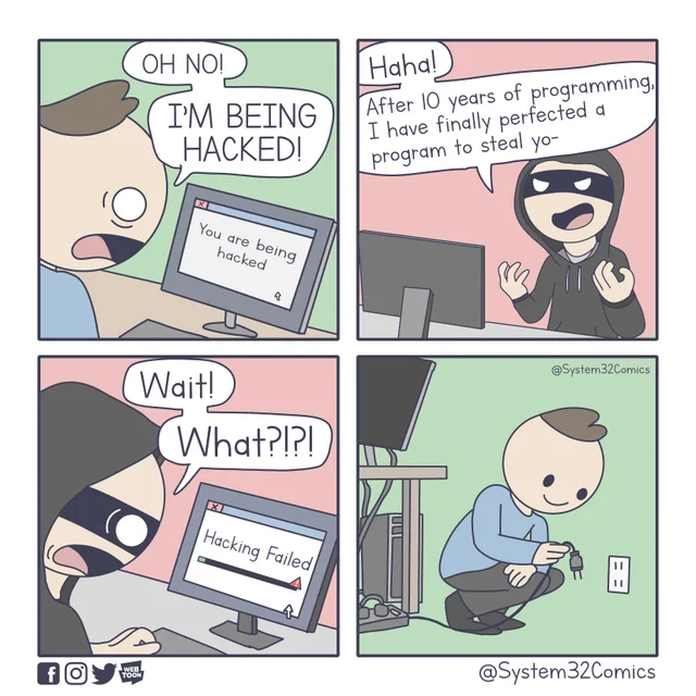 gskillgaming's tweet photo. Tell us your PC hack tips!
Source: #system32comics
#pctips #pchack https://t.co/9793xHqpm7