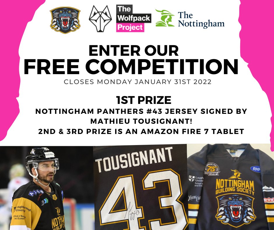 TheWPPUK's tweet image. Check out our Free Competition to win a @PanthersIHC Jersey signed by @TousignantMath1 (and 2nd/3rd prizes of an Amazon Fire 7 Tablet).
Enter here: shorturl.at/dmKX7 

#Competition #MentalHealth #LetsgoPanthers #Nottingham #Charity

@nottinghambs