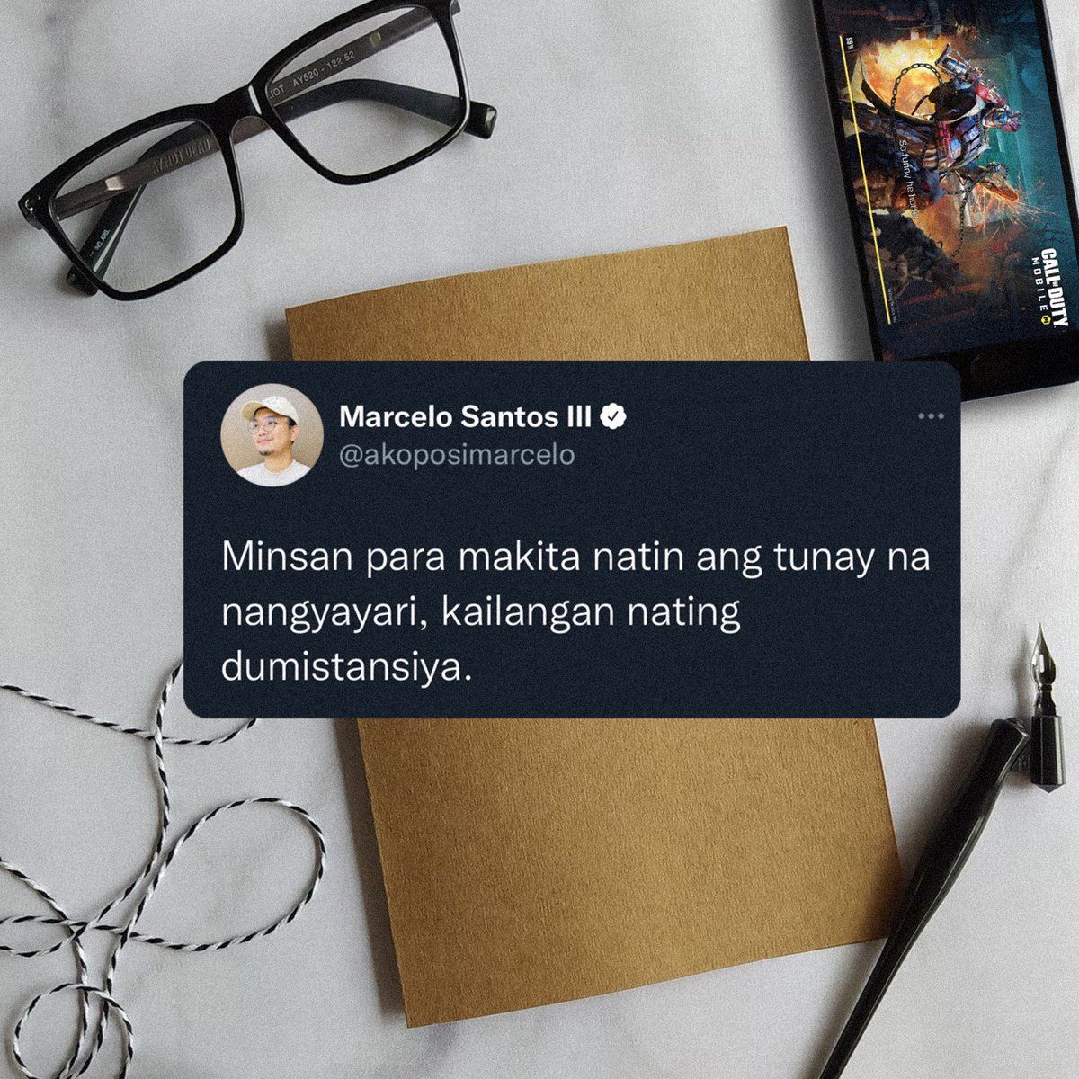 akoposimarcelo's tweet photo. Baka kailangan lang nating dumistansya para malaman kung ano ba talaga ang mali, ang kulang, ang hindi tama. https://t.co/dVMbFVtThZ
