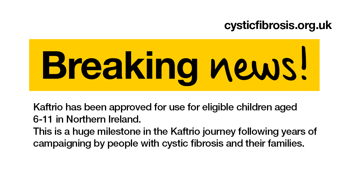 cftrust's tweet photo. David Ramsden, chief executive of Cystic Fibrosis Trust, said: “We’re delighted that #Kaftrio will now soon be available to children aged 6 – 11 years old living in Northern Ireland." (1/3) https://t.co/h5hKEW6GE4