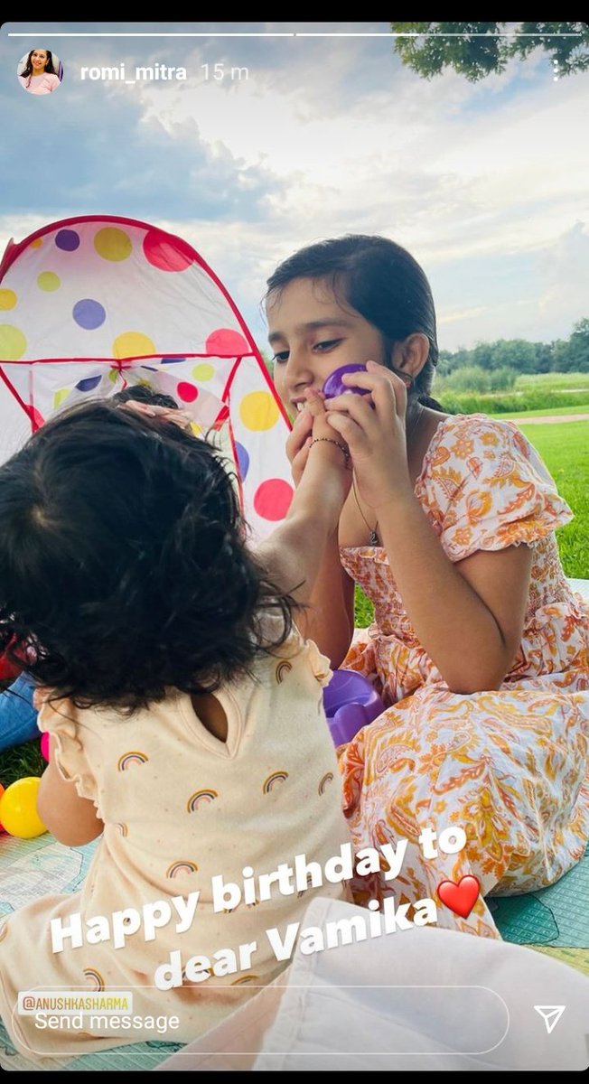 ClubAnushka's tweet photo. @/romi_mitra Via Instagram Story 💕
"Happy Birthday to dear Vamika❤"
#HappyBirthdayVamika https://t.co/PFx6BpkE5h