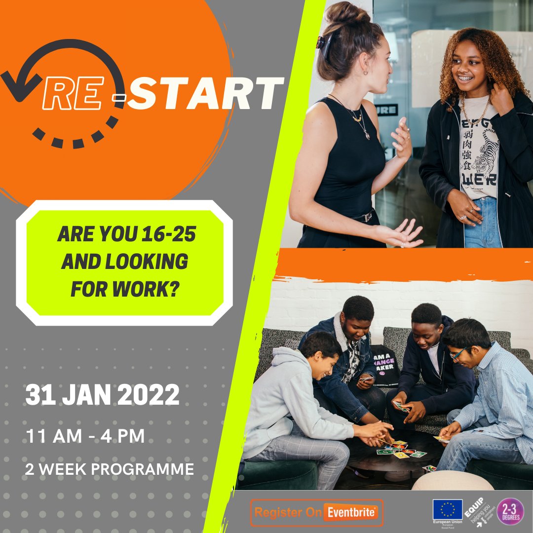 2_3degrees's tweet photo. 💡 Struggling to find a job?
🤔 Not receiving responses to your job applications?
✅ Lacking skills or work experience?

If YES to any of the above, you need to join the Re-Start programme ✅

Click the link in our bio to sign up and get a Re-Start! https://t.co/UWaD2r4wdZ