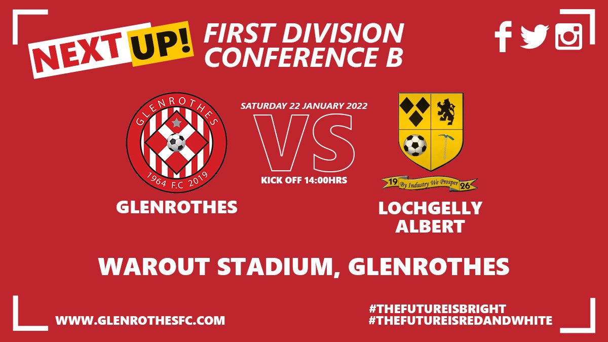 GlenrothesFC's tweet photo. Two home games in a row hopefully if the weather gives us a break!
15th Jan - Lochore Welfare @ 2pm
22nd Jan - Lochgelly Albert @ 2pm
#Prayforgoodweather
#COYG 🔴⚪️❤️⚽️ https://t.co/Z6nvSTYedz