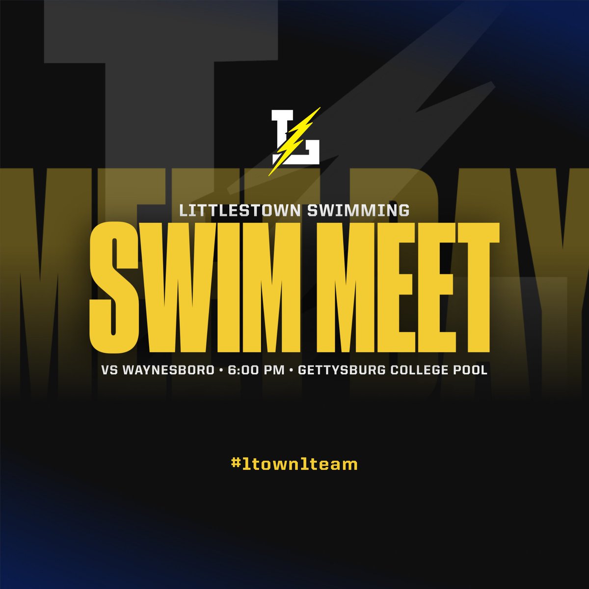 LtownAthletics's tweet photo. Good luck to our varsity swimmer, Victoria Kile. She swims against Waynesboro today at Gettysburg College pool @ 6pm. GO BOLTS! #1town1team https://t.co/2VlOtQlS6P