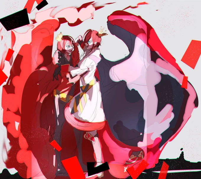 "紅いダンスホールで君と。"
 #ツイステファンアート 
 #twstファンアート 

(タップ推奨
※初期設定🌹います。 
