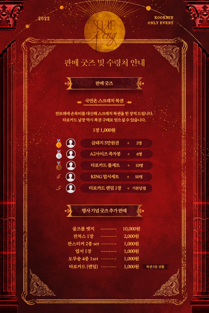 2021theKING's tweet photo. 👑

𝐓𝐇𝐄 𝐊𝐈𝐍𝐆
국민온리전 판매 굿즈
수령/교환/대리수령 안내 https://t.co/hF9gboeJyE