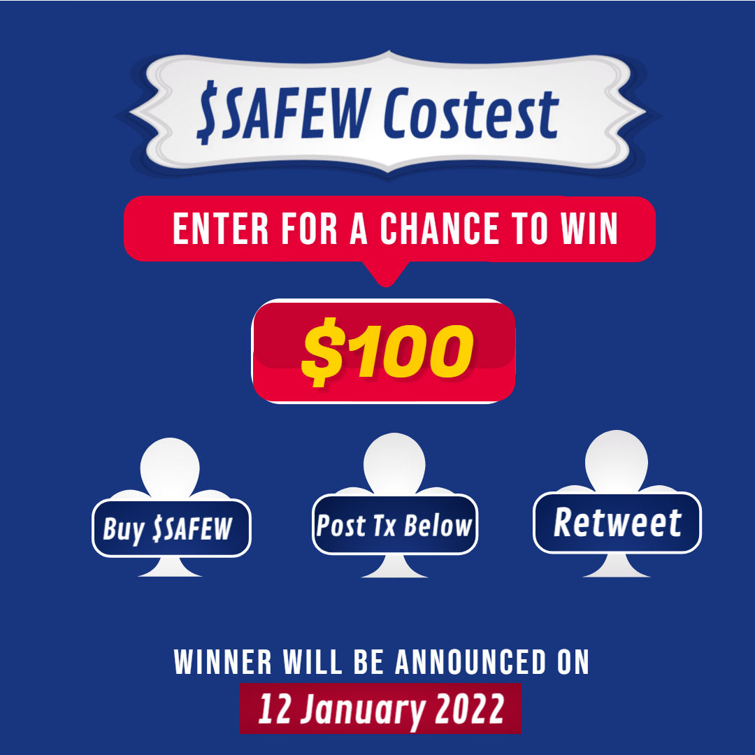 SafeWages's tweet photo. FLASH Contest! 🚨

Whoever buys the most $SAFEW today will receive a $100 Cashback in BNB! 💰💰💰

Winner announced tomorrow! 🤑🤑🤑

#Airdrop #FreeMoney #raffle #GiveawayAlert #giveaway #BSCGem #BSC #100xgem https://t.co/vdLYH4MXbF