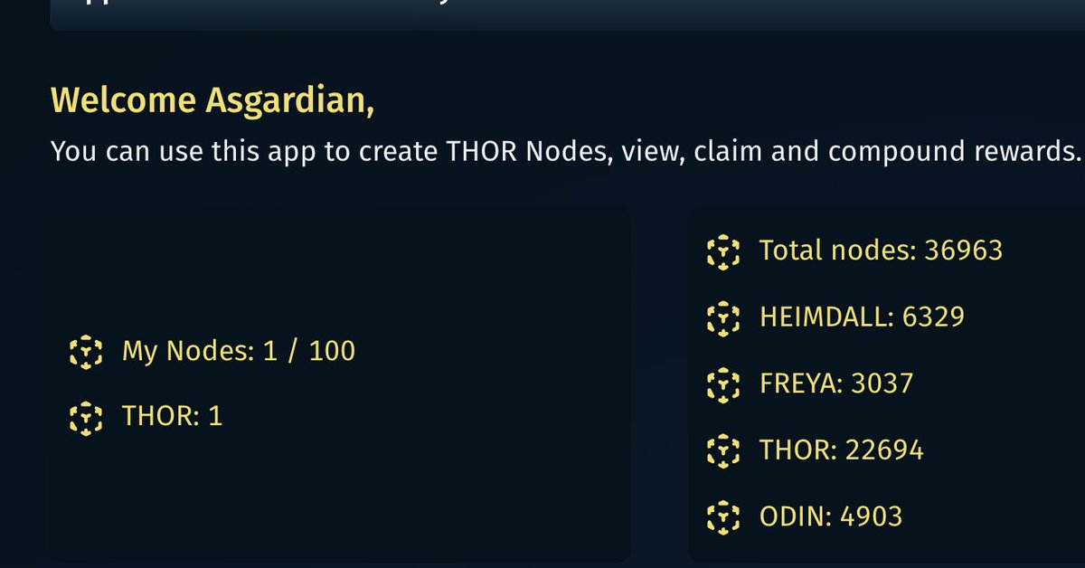 Created first $THOR node @ThorNodes after getting burnt in $RING but based on discord announcement from dev future looks promising https://t.co/Hig2znwXAw