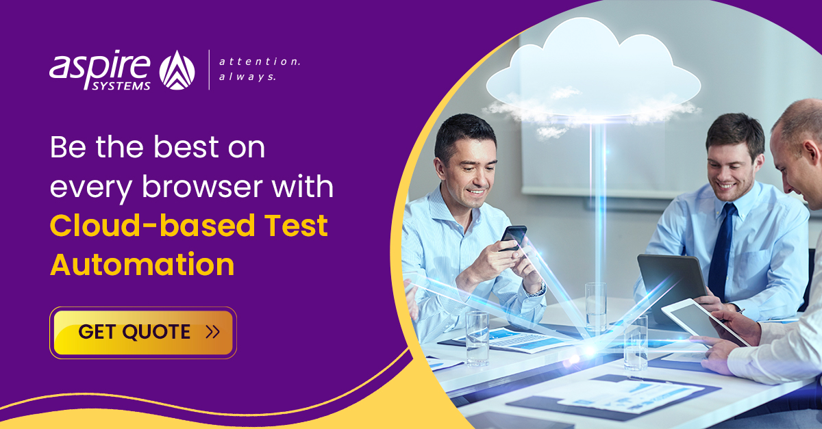 testing_aspire's tweet image. #TestAutomation is a must for enterprises for quality purposes, but it comes with associated costs. Optimize those by going for cloud-based solutions which comes with a plethora of advantages. To know more, click ter.li/1feoev #CloudBasedTesting