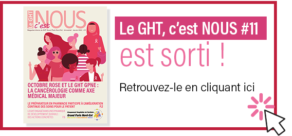 Le GHT, c'est NOUS #11 vient de paraître ! Retrouvez toute l'actualité du GHT Grand Paris Nord-Est : infos des services, zoom sur des actualités, présentation de métiers etc...
👉bit.ly/3zUn2iw
Bonne lecture !!