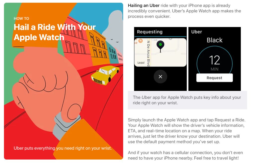 Uber no longer supports ride hailing via the Apple Watch