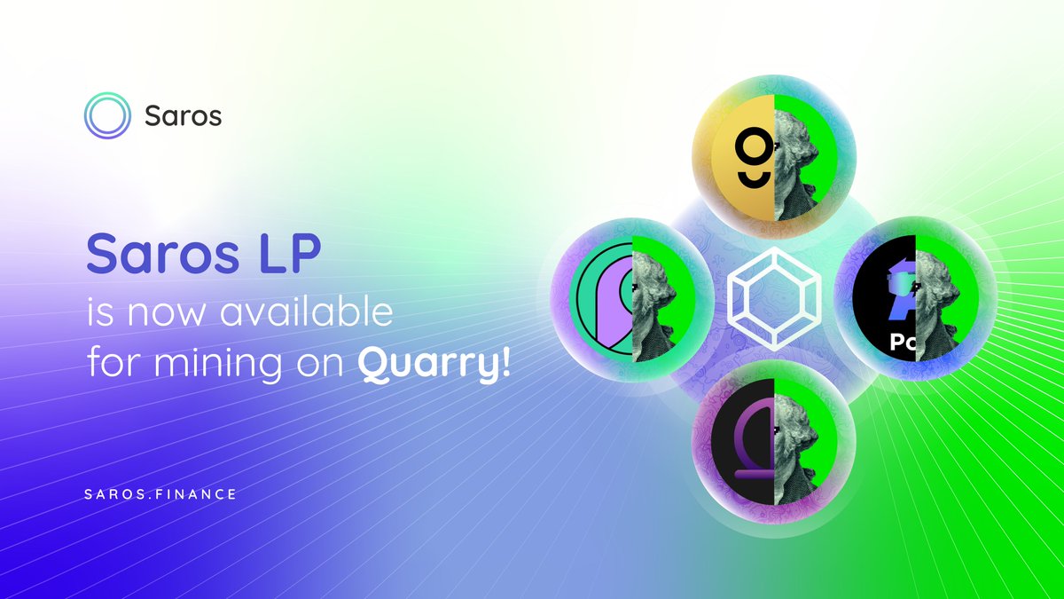 saros_xyz's tweet photo. 1/ Saros LP tokens are now available for farming on @QuarryProtocol 🔥

Users can add liquidity for #C98 - $CASH, $POLE - $CASH, $PORT - $CASH, $PRT - $CASH pool on #Saros &amp; mine those LP tokens on Quarry with very high APY

⏰ Reward counted from 17h (UTC) today 

Deposit now 🚀 https://t.co/vsEkYRWYr0