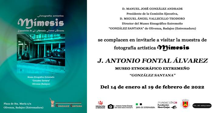 📣 José Antonio Fontal expone su obra fotográfica, ‘Mímesis’. 👉 Piezas bidimensionales que reflejan la belleza estética de la tridimensionalidad. 📅 14 de enero al 19 de febrero. 📍 Sala de actividades alternativas. Museo Etnográfico Extremeño 'González Santana'. Olivenza.