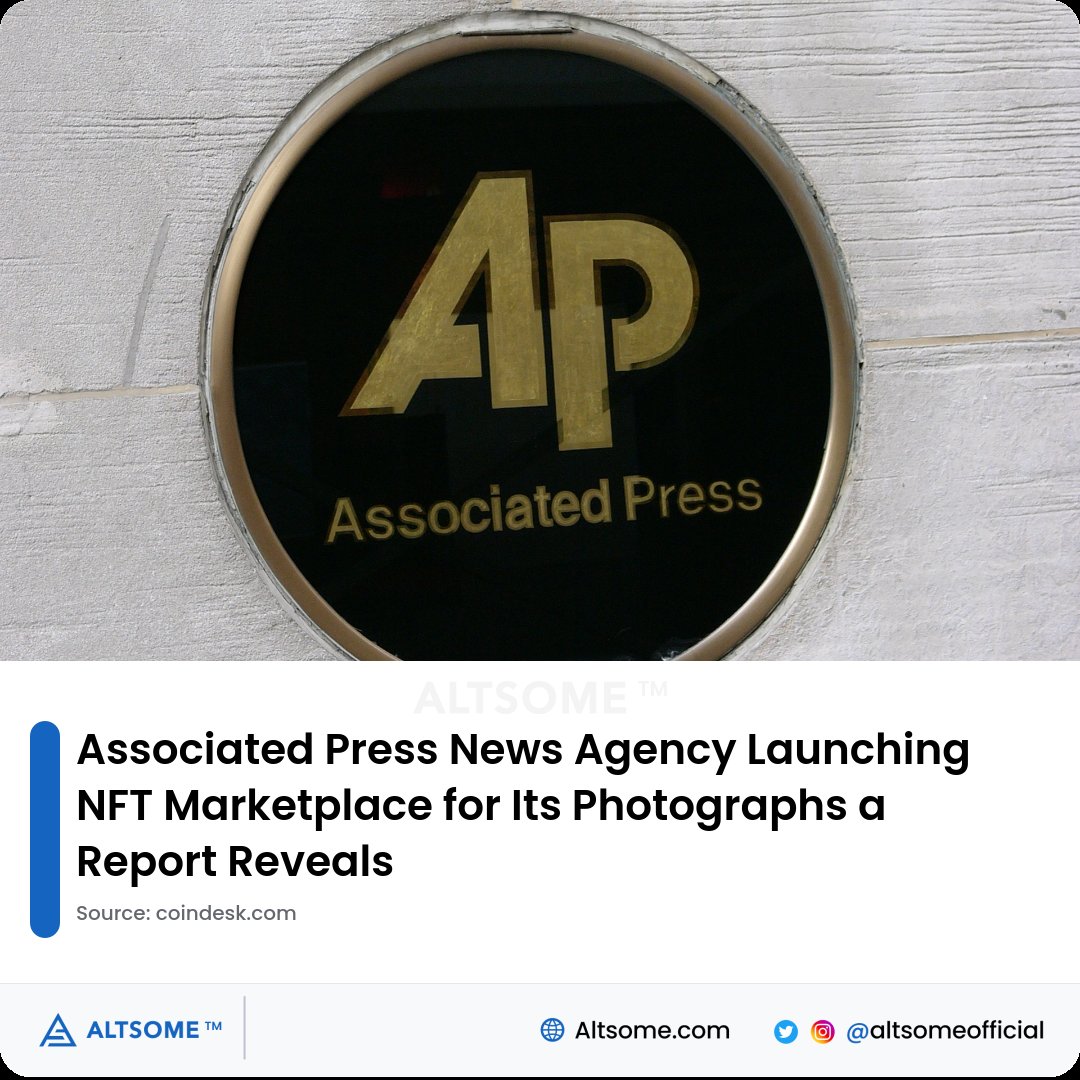 0xA1t's tweet photo. The Associated Press (@AP) is launching a marketplace for users to buy, sell and trade #NFTs of its award-winning photographs.
TOPIC: #crypto #cryptocurrency #AssociatePress #BTC #blockchain #Altcoin #Altsome https://t.co/GcYXaXzp0E