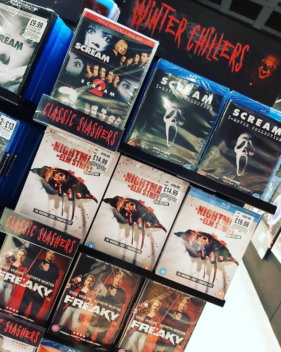 hmvIpswich's tweet photo. As the new #Scream film is released soon we've gathered together some of the best slasher films available on #DVD #BluRay & #4K
#slasher #classicslasher
#horror
#film #FilmTwitter
#shopping
#HighStreet
@Shop_Sailmakers https://t.co/BWRJe36DGz