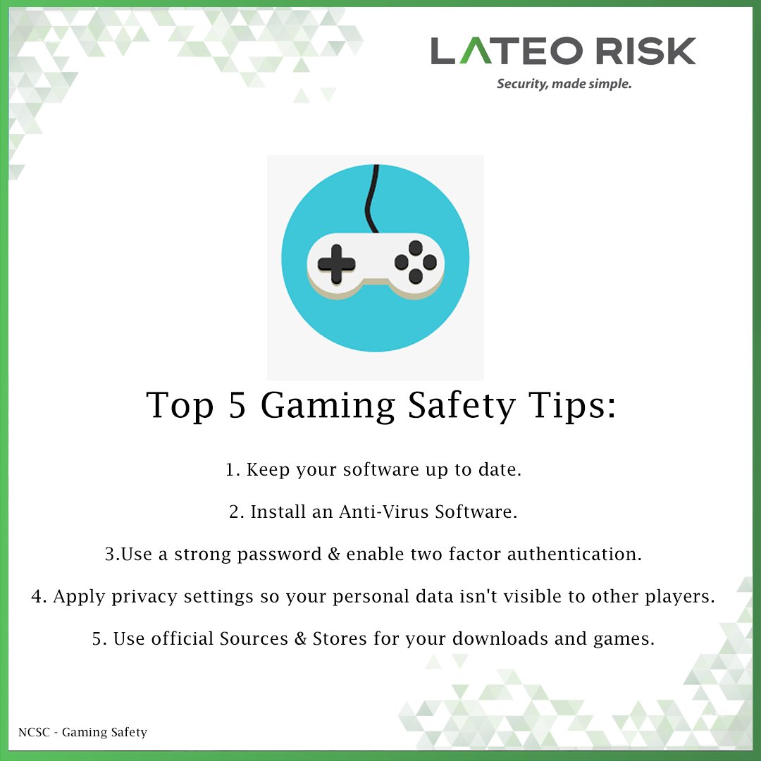 Don't let anybody ruin your game! 

Stay safe with these top tips.

-
#247helpline #lateorisk #ukbusiness #blackpoolbusiness #blackpool #stannes #lytham #lancashire #fyldecoast #gamingsafe #gamingsafety #gamingtips #gaming #onlinesafety #onlinesafetyforkids #onlinesafetytips