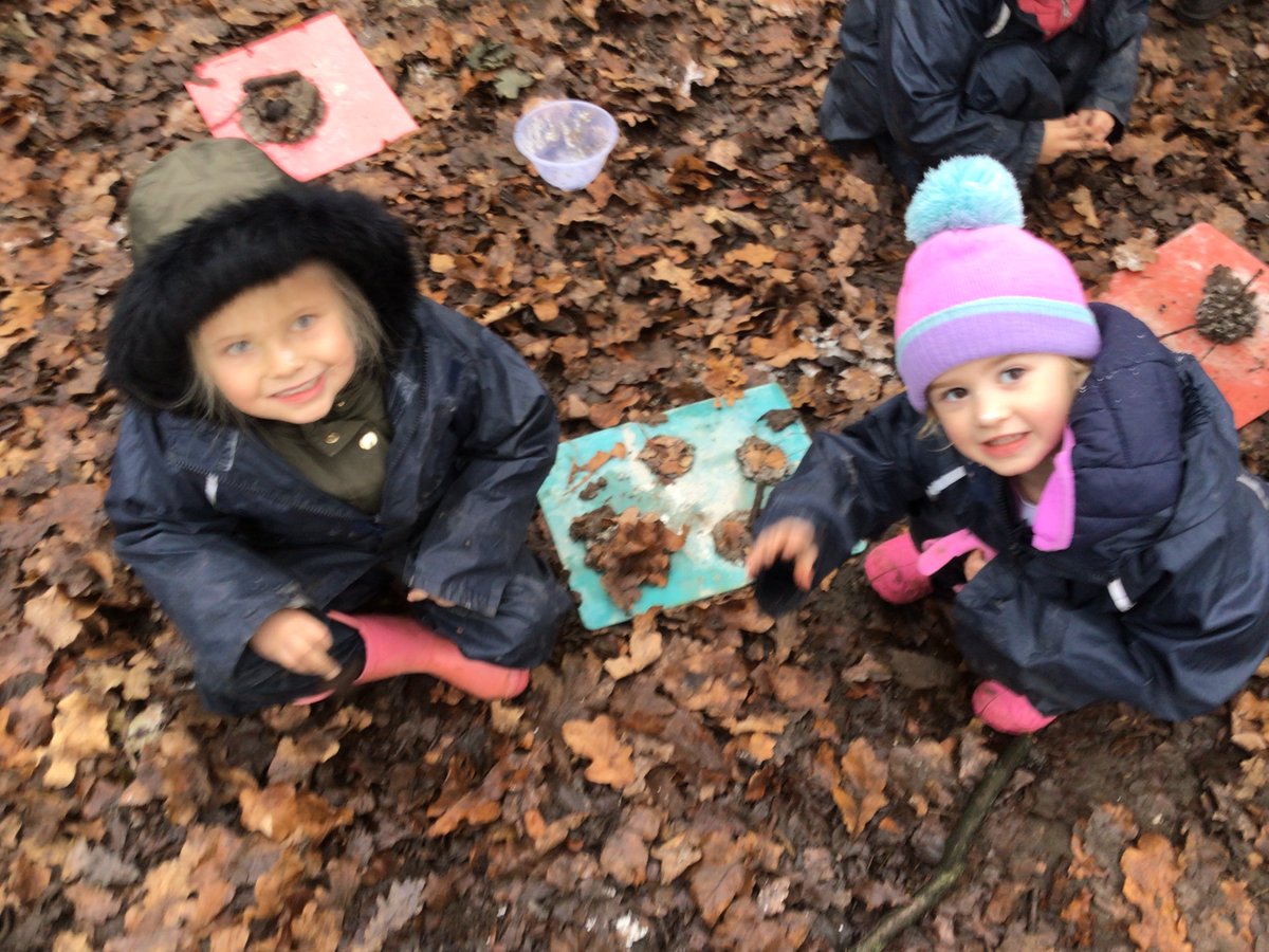 RP_Forest_sch's tweet photo. Reception had an amazing morning at Forest school. The children used flour, water and MUD to make biscuits. They then looked for exciting things in our forest to decorate them. https://t.co/2iJPTqE3A4