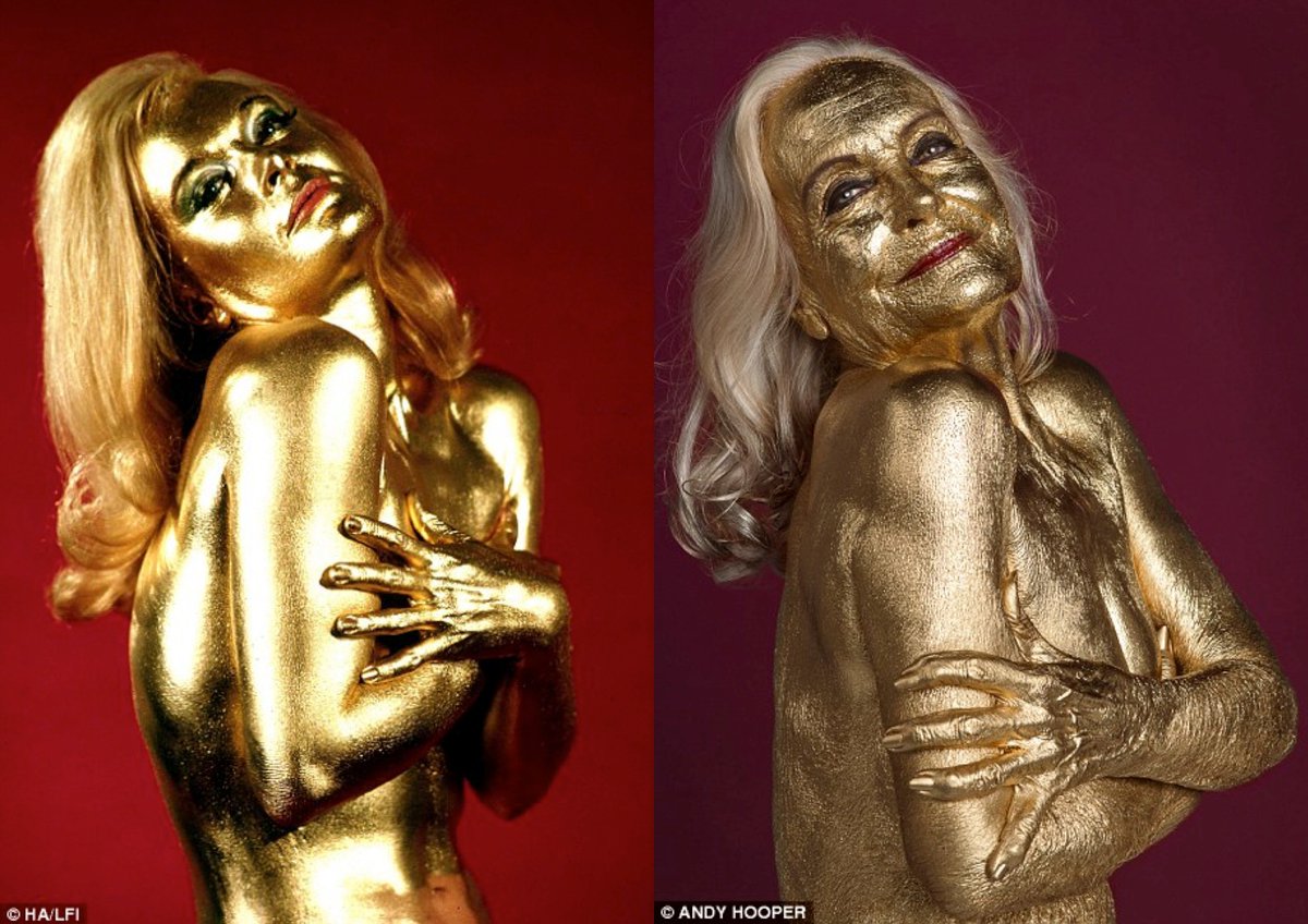 MarshallJulius's tweet photo. Happy Birthday to Golden Girl Shirley Eaton, 85 today! 
"If you're young in spirit as I am, age is just a number," says the Bond icon, pictured here at 27 and 78. https://t.co/iCa67DdNa0
