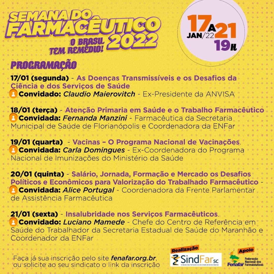 Faça já sua inscrição no site fenafar.org.br