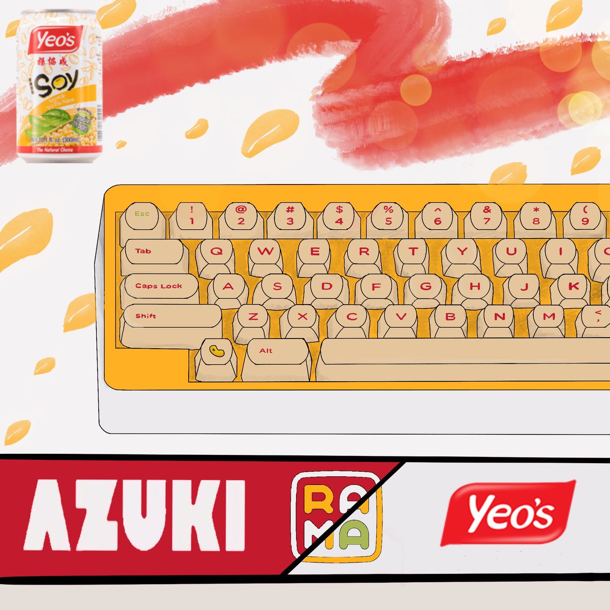 NamKhaTran's tweet photo. @locki_3 @AzukiZen Designed a keyboard from @ramaworks and I love this soybean drink growing up. #AzukiCollab https://t.co/HsSESffdAp