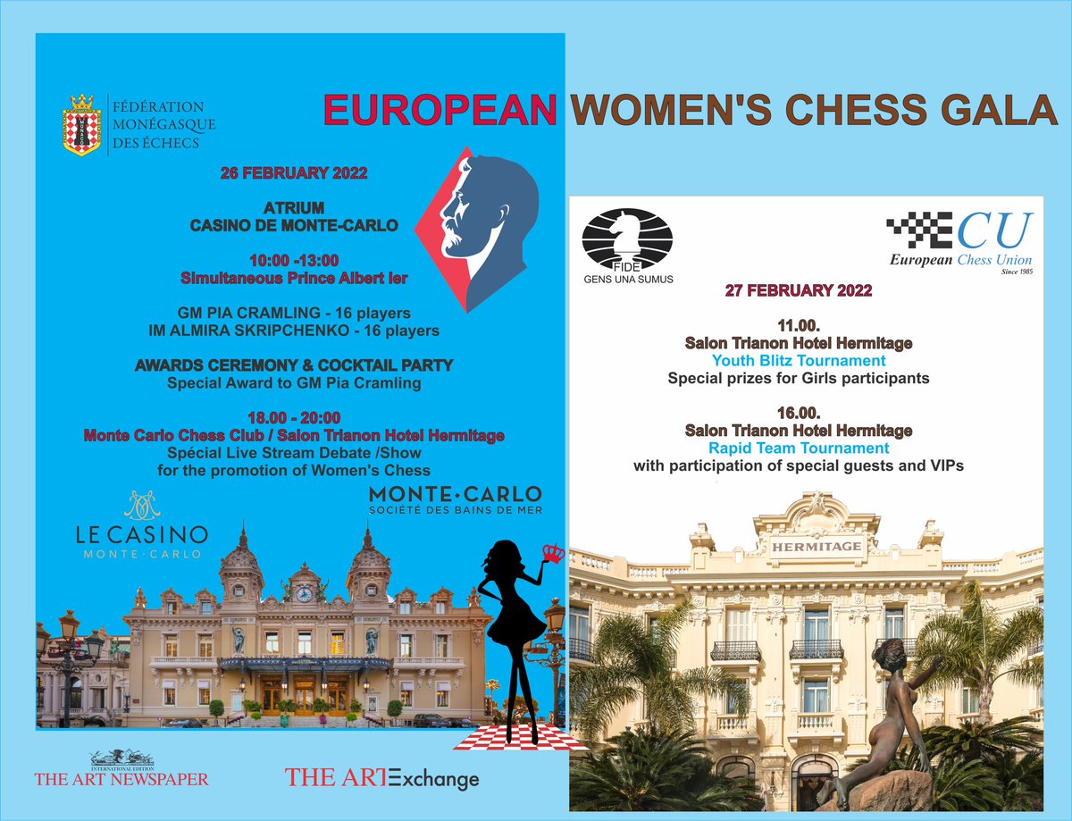 26 février, Simultanée Prince Albert Ier. European Women's Chess Gala