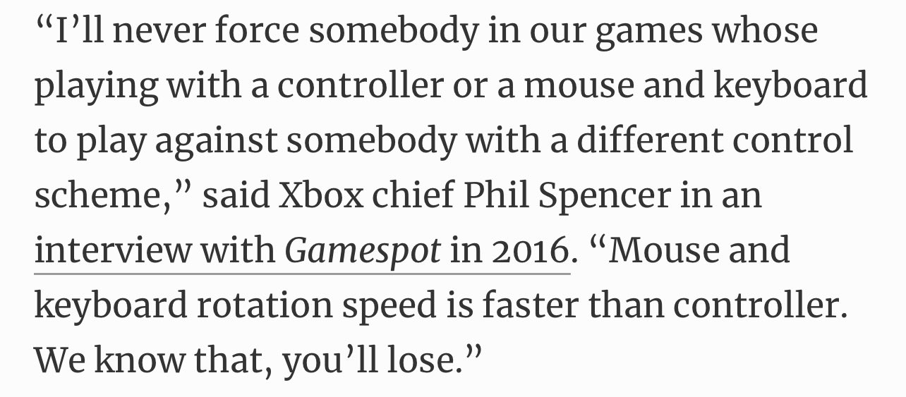 Why are Xbox players still being forced into crossplay with PC gamers?