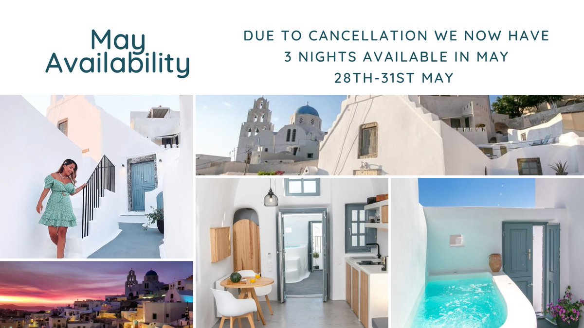 DemeterCave's tweet image. Fancy a long weekend stay at Demeter Cave House? 3 nights available in May. 

#Santorini