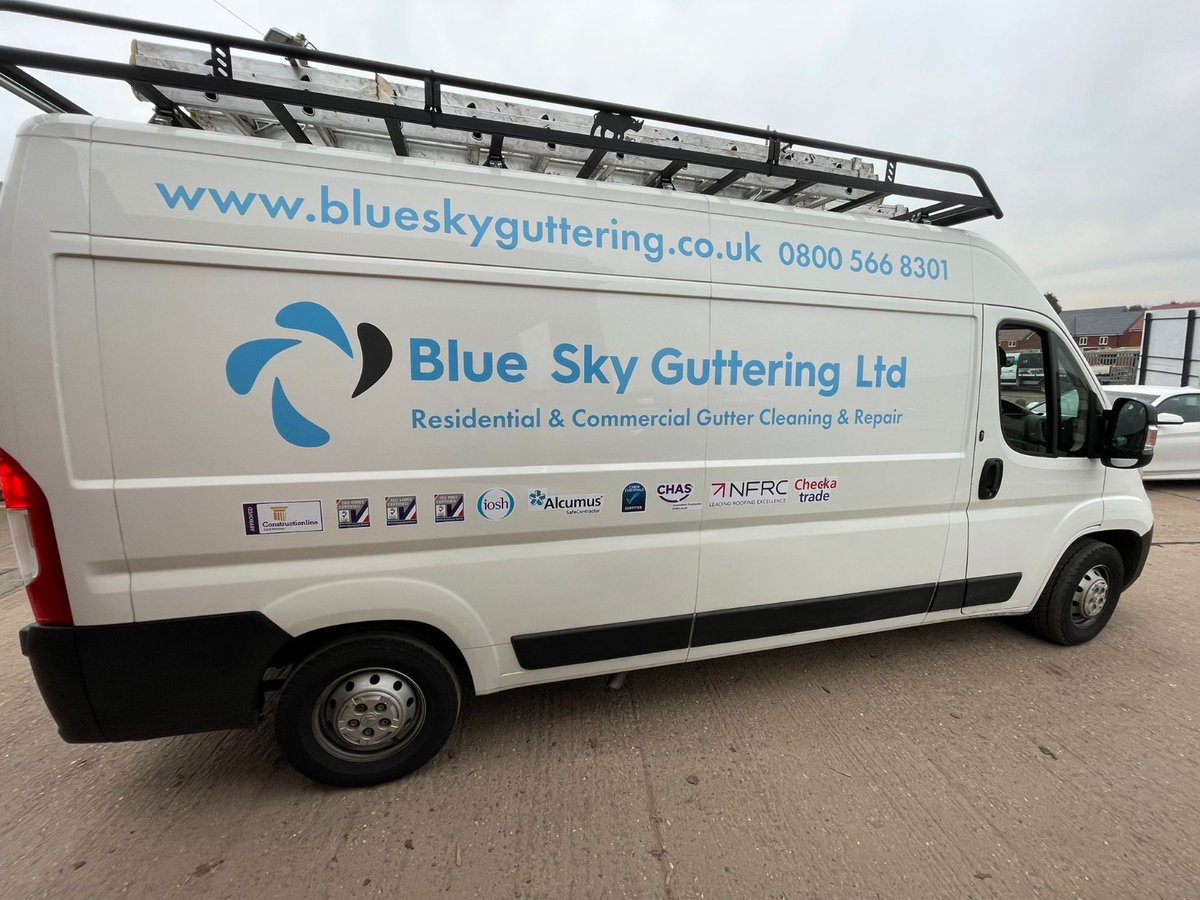 We were only too happy to oblige when Blue Sky Guttering added another van to their fleet just before Christmas.  It's now all liveried and branded - and VISIBLE!!  👀

Are you ready to be seen when you're out and about?  bit.ly/3qi6Swd