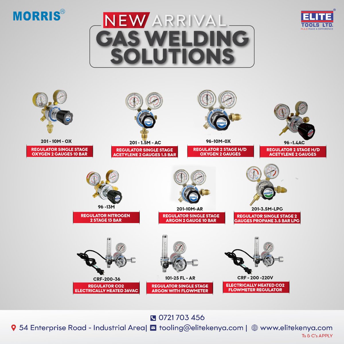 elite_toolsltd's tweet photo. NEW ARRIVAL ALERT! Morris Gas Welding Solutions. Please visit us at our showroom on 54 Enterprise Road, Industrial Area or call us on 0721 703456 if interested. 
Email: sales@elitekenya.com
Website: https://t.co/K5TDtb85Kg https://t.co/VoRgrTC5qo