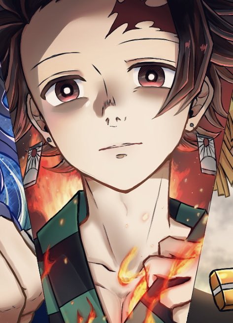 ramцCa@となりの柿はよく客くう猿ださんがTwitterに投稿した竈門炭治郎(鬼滅の刃)のイラスト。