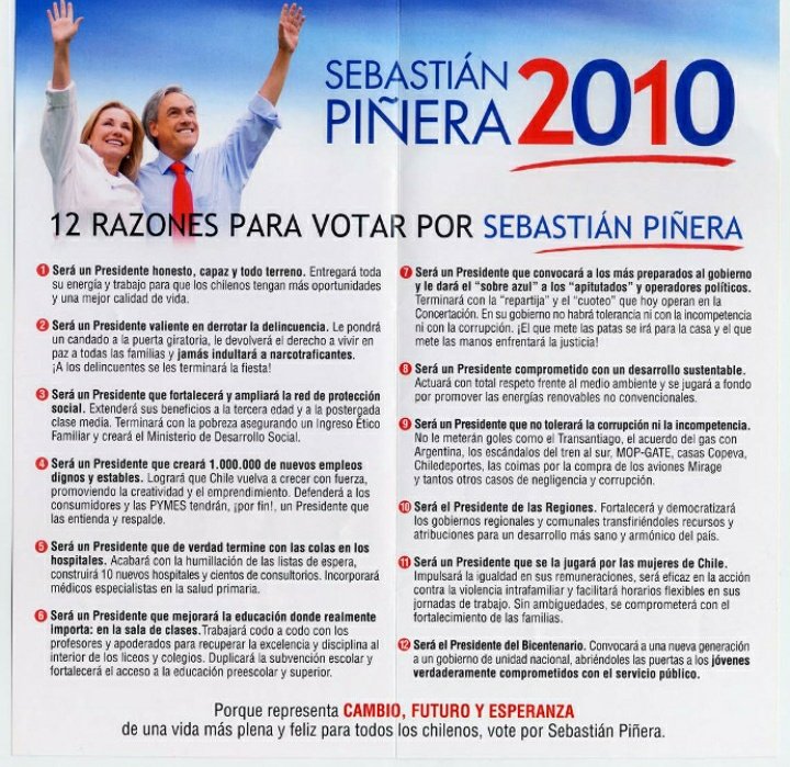 P4ttyta's tweet photo. Lo reto a encontrar 1... aunque sea 1 promesa cumplida de Sebastian Piñera https://t.co/q9fkK3NGJY