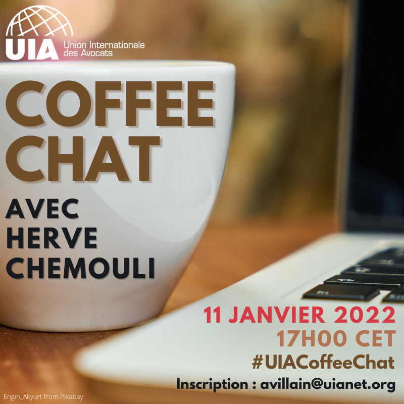UnionIntAvocats's tweet photo. Nouveau rendez-vous #UIACoffeeChat en français avec le Président Hervé Chemouli.
=> aujourd'hui à 17h CET.
Evénement gratuit, inscription obligatoire. 
N'oubliez pas votre café !
#UIAEvents #UIAMembers 
@HerveChemouli https://t.co/MMamTfaMv4