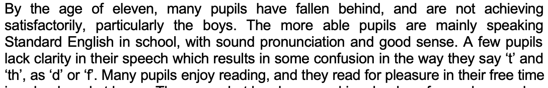 ian_cushing's tweet photo. https://t.co/x9PgzSCUNp We built a corpus of over 100,000 Ofsted inspection reports for this work. There’s so much more to do with this data. For example, here’s an example of accent discrimination targeting the speech of young boys in an economically deprived area of Manchester. https://t.co/5cb3jyZrRE
