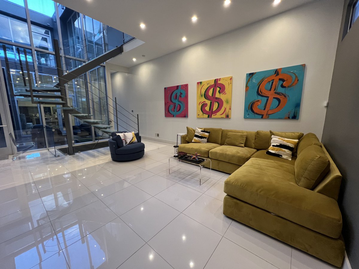 A contemporary twist on a Warhol inspired set commissioned for Regis Molyneaux &amp; GlassyHousePittsburgh. Between purchasing the new property &amp; the birth of our daughter it wasn’t easy but I was able to squeeze in some time to produce these new pieces for the AirBnB. 4’x4’ canvases