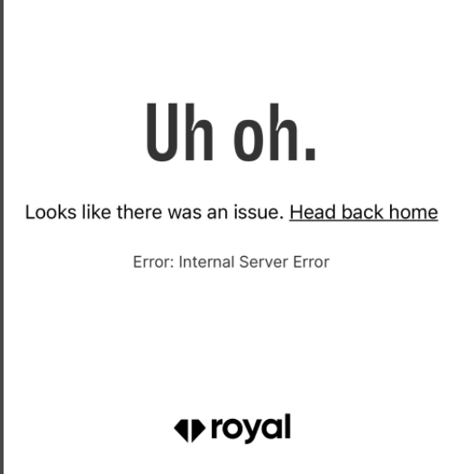nicolaruffo's tweet photo. Great Idea, Bad Execution! @join_royal crashes while @Nas offering royalties of his new songs with NFTs. #tryagain #uhoh https://t.co/iM44uKf9Dm