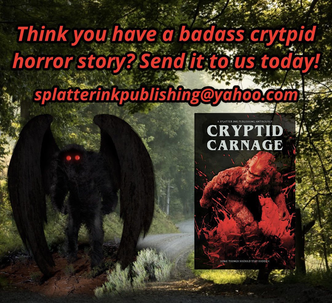 SIPAnthologies's tweet image. Send us your Cryptid Horror stories today! 👣